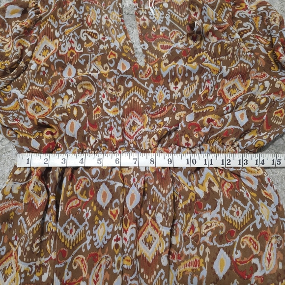 ACTIVE USA Nwot Long Sleeve Paisley Fit & Flare Mini Dress, Boho Cowgirl, L - Picture 11 of 16